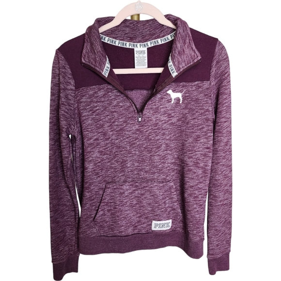PINK Victoria's Secret Quarter Zip Sweatshirt Sz XS - Picture 5 of 9